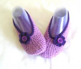 Purple wool slippers crochet slippers woman slippers home shoes cosy slippers