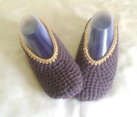 Unisex slippers Plum maroon wool slippers crochet slippers woman slippers home shoes cosy slippers man slippers