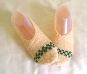 Soft salmon green slippers crochet slippers woman slippers home shoes cosy slippers