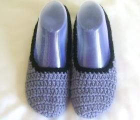 Unisex slippers slate grey wool slippers crochet slippers woman slippers home shoes cosy slippers man slippers