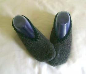 Gray green slippers grey slippers knitting slippers woman slippers home shoes cosy slippers 